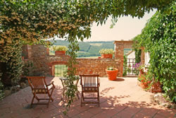 outside seating with view at Villa Pallero