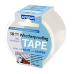 Sylglas Clear Weatherproofing Tape - recommended for use on cracked panes of glass to save on greenhouse heating bills, repair of plastic sheeting and sealing overlaps on corrugated sheeting