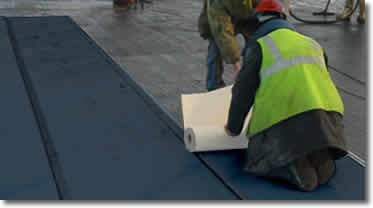 Typical waterproofing application to a water reservoir roof