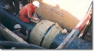 denso profiling mastic being applied to a flange