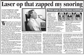 Daily Mail - Laser op that zapped my snoring