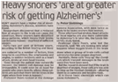 Heavy snorers 'are at greater risk of getting Alzheimer's'