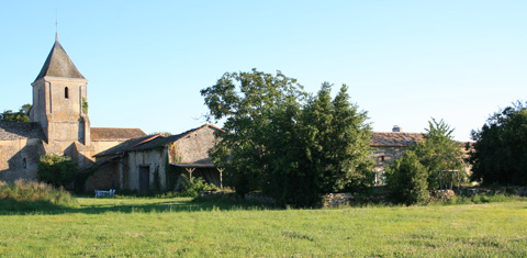 the rear of the property